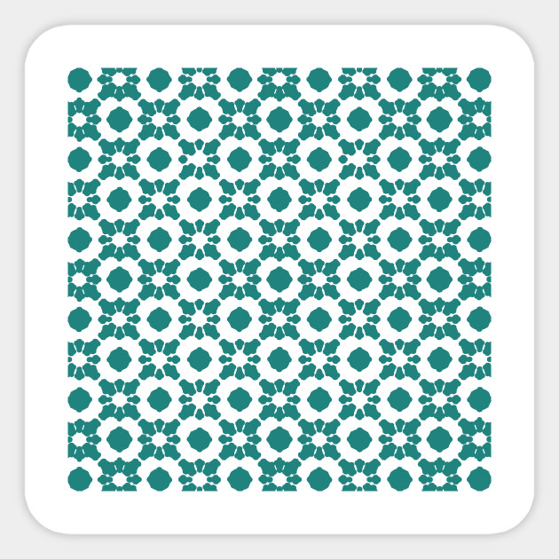 Teal Ornamental Flower Pattern